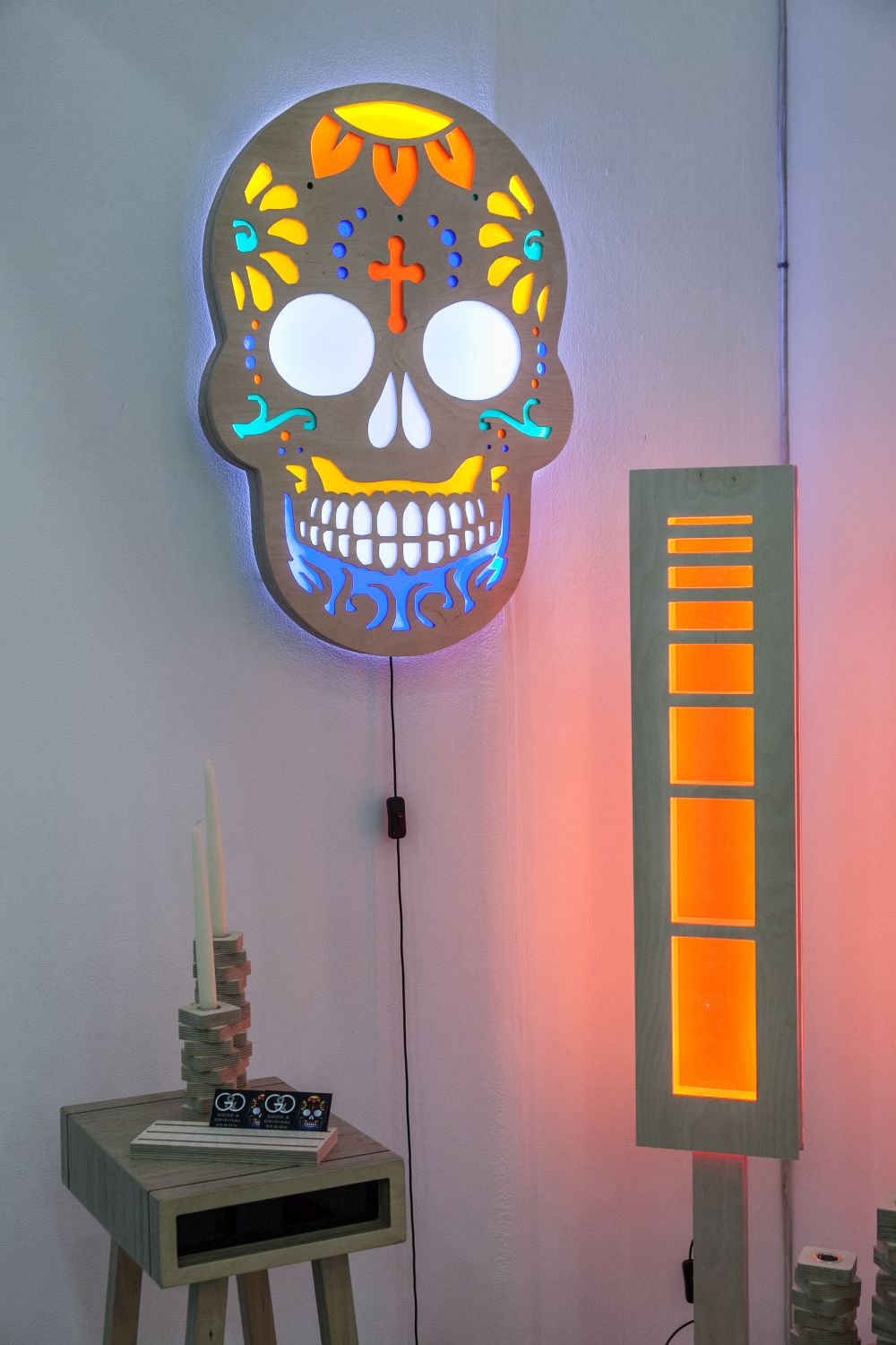 Skull lighting idea for wall