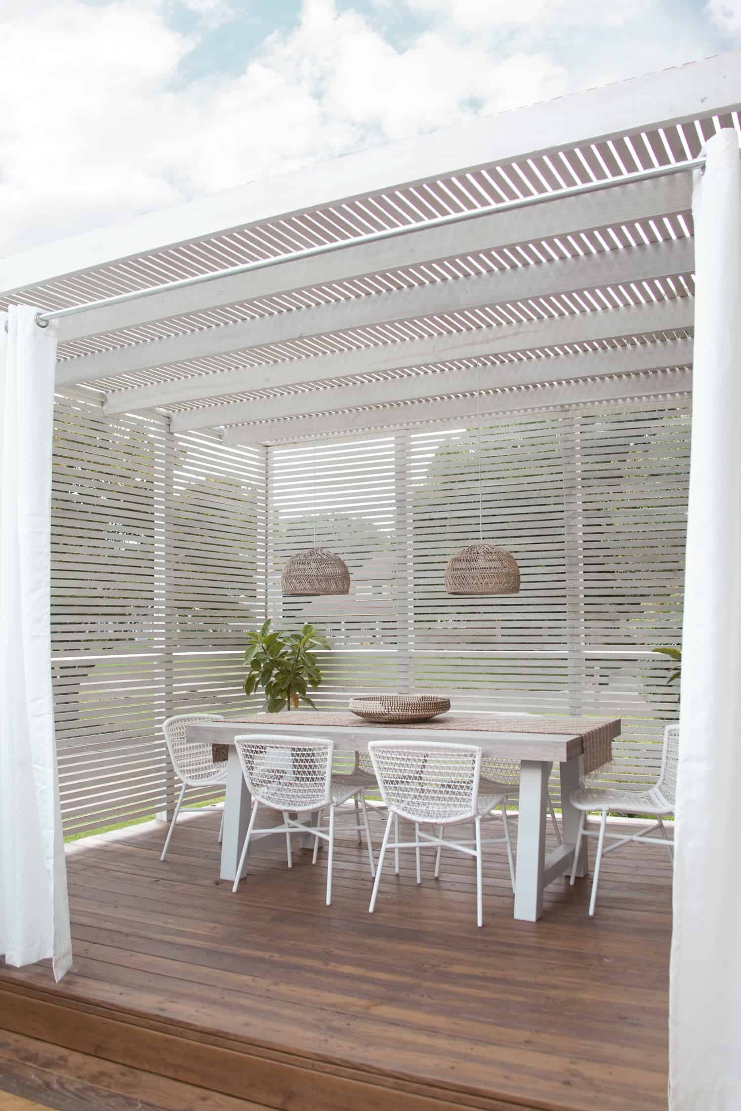 slat wood pergola