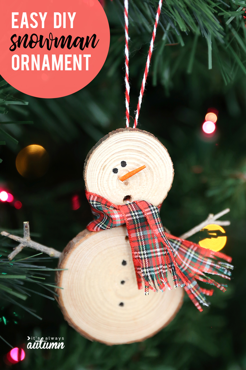 Sliced wood christmas ornaments
