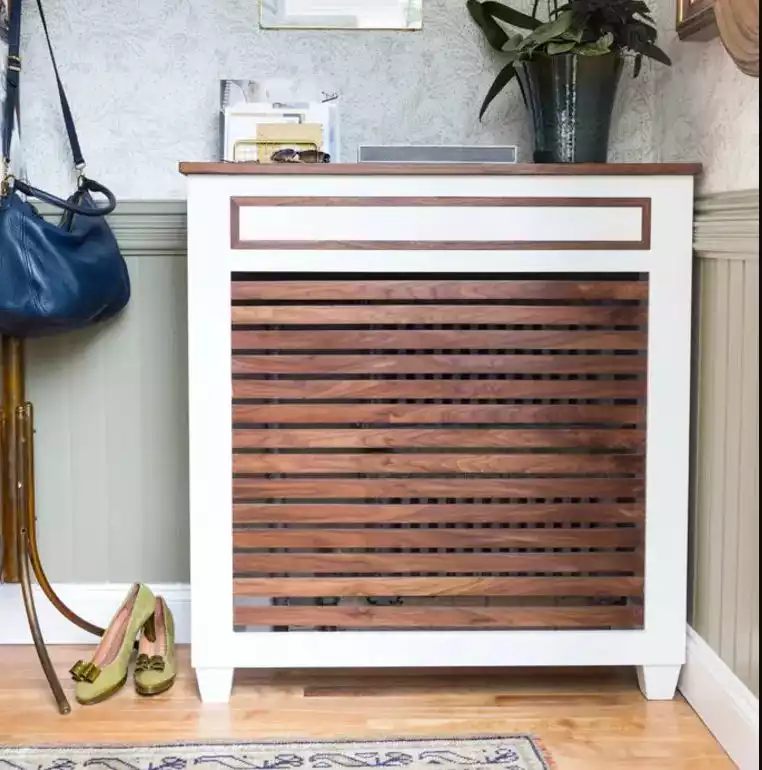 Small and narrow entryway table to cover the radiator