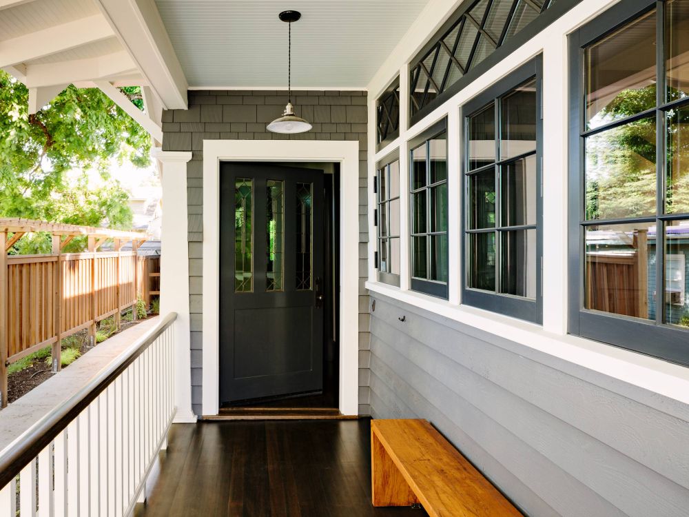 Small porch with bench