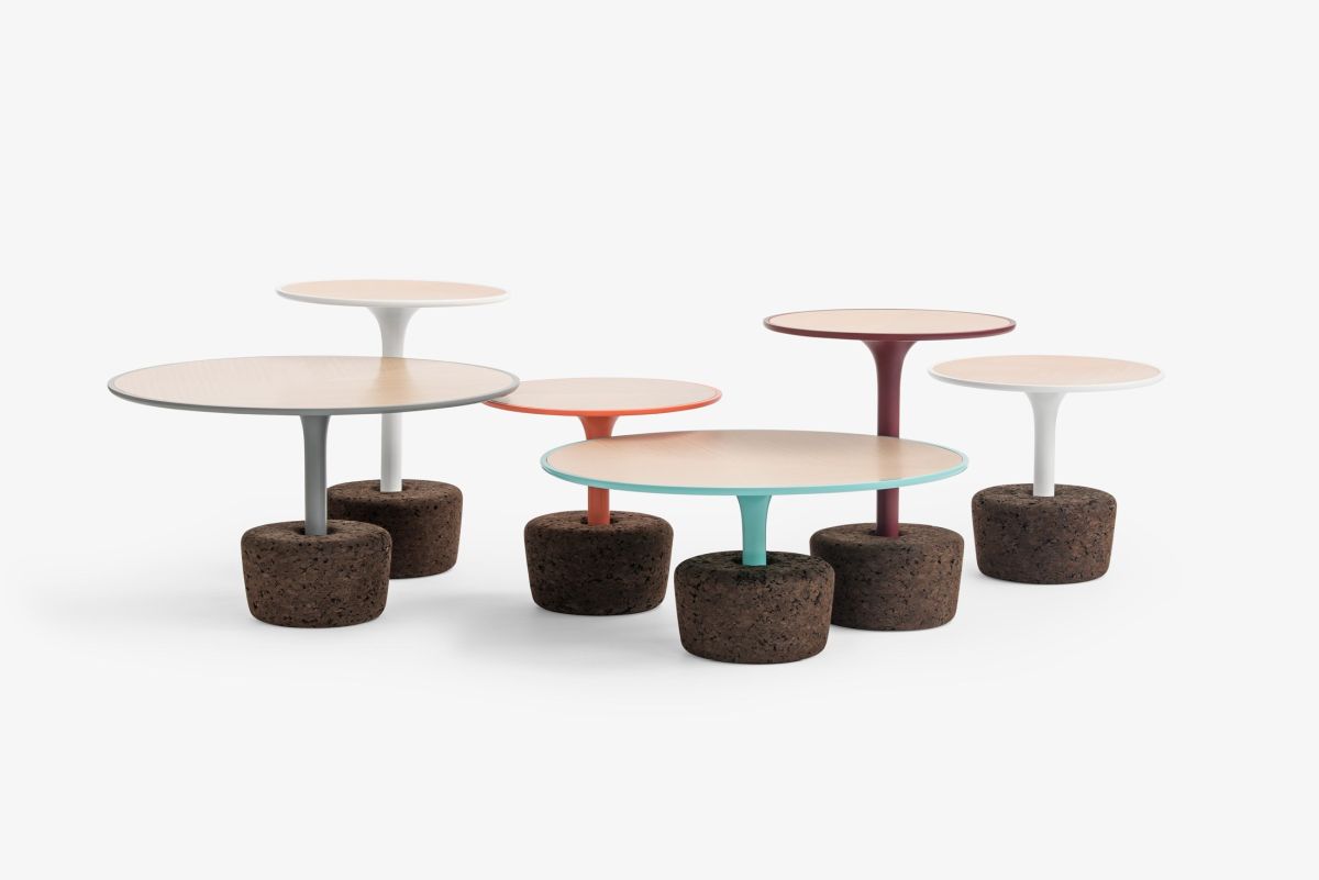 Small round coffee table with cork base