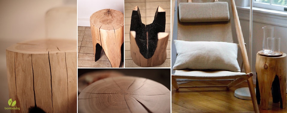 Small rustic coffee table stump