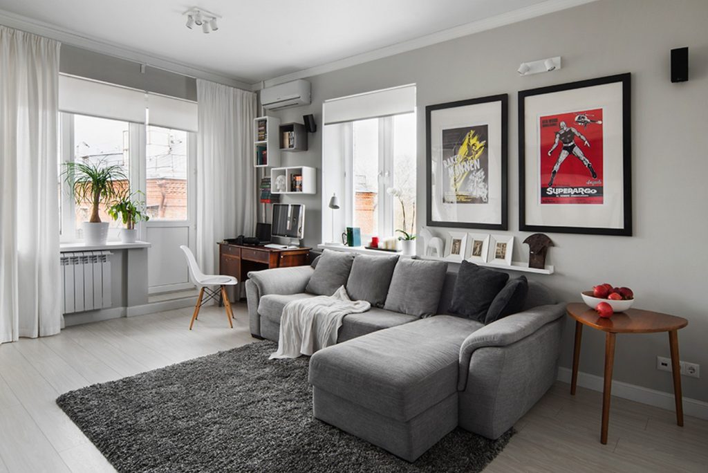 Soft Grey L Shaped Sofa