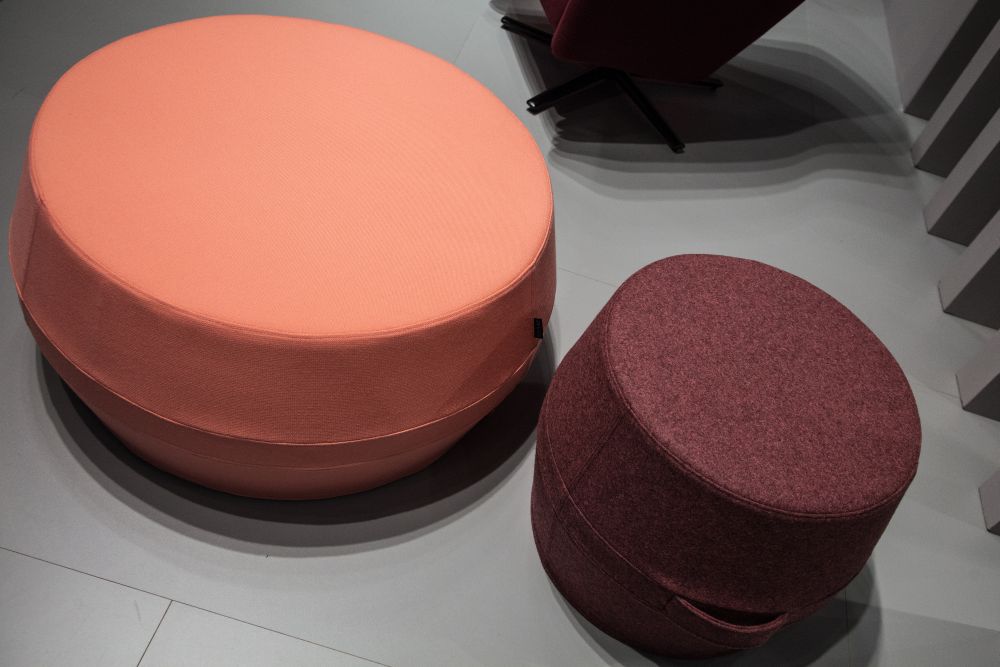 Softline Ottoman Lisbon Orange and Purple Color