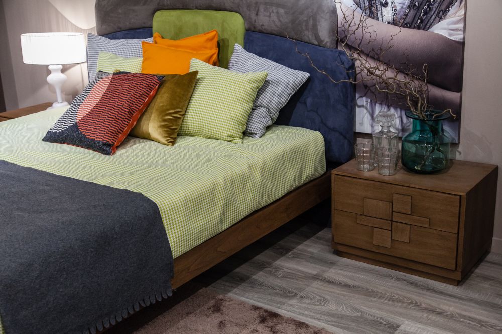 Solid wood bedside tables with design
