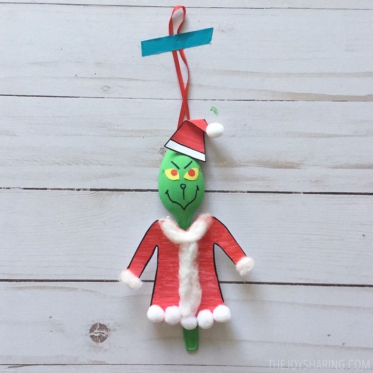 Spoon Grinch Christmas Ornament