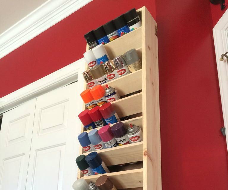 Spray paint wall rack