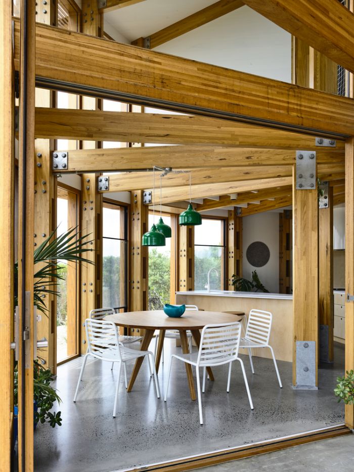 St  Andrews Beach House by Austin Maynard Architects dining