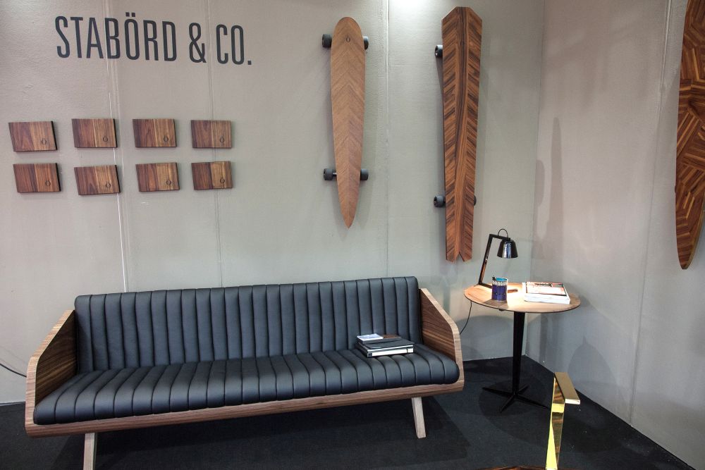 Stabord and co Grove Sofa wood and black leather