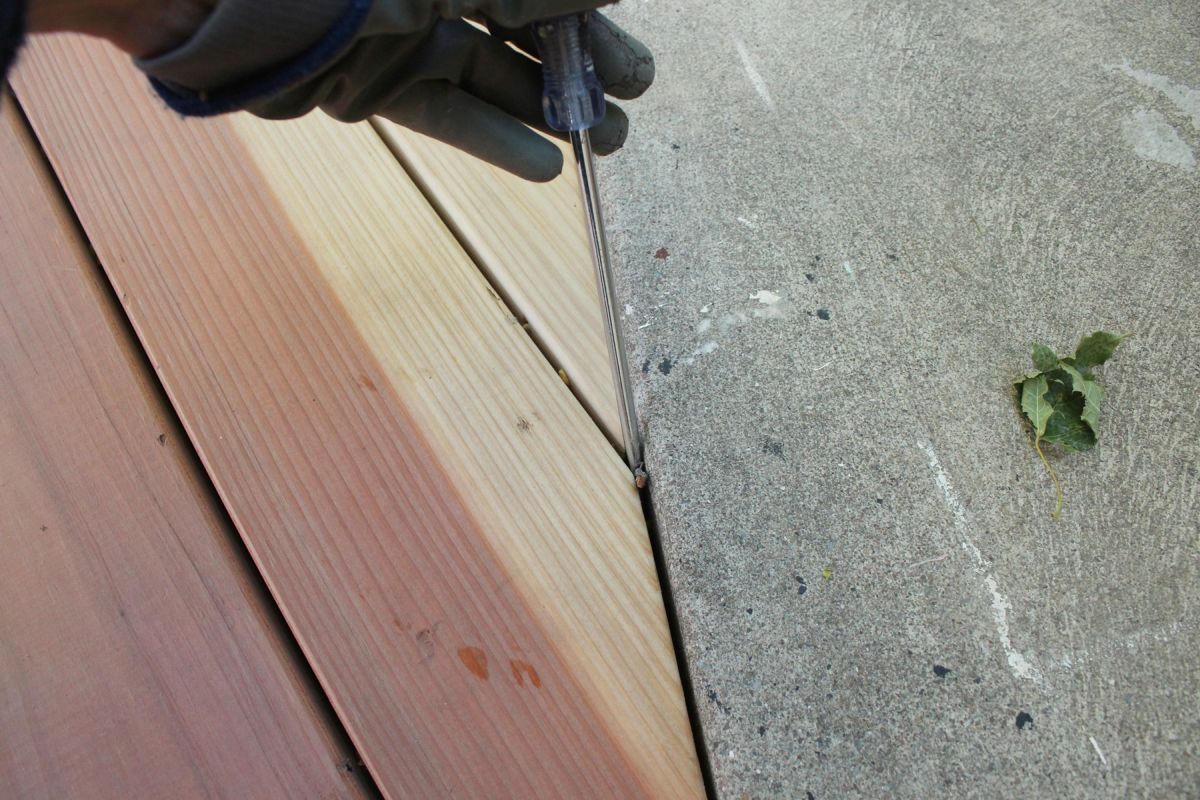 Stain and Seal a Redwood Deck screw driver