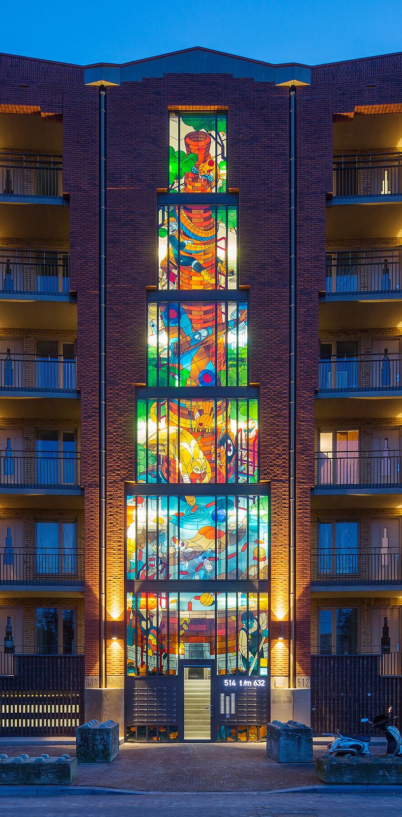 Stained glass for housing complex