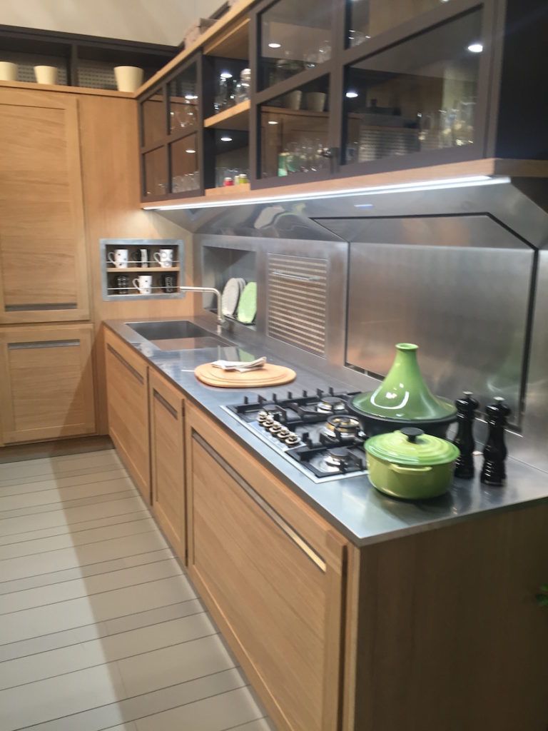 Stainless steel countertop and backsplash