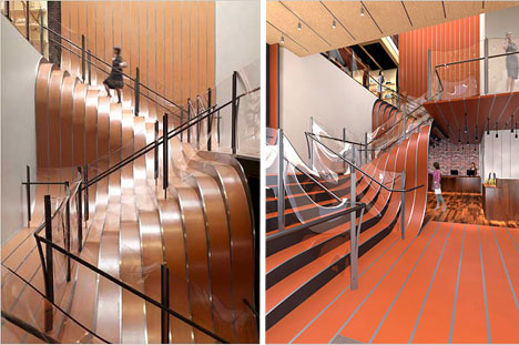 Stairs of Undulating steel