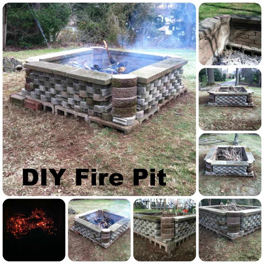 Staked bricks fire pit