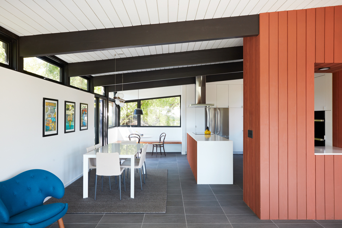Originally the kitchen was closed off and the new design makes it a part of the living area
