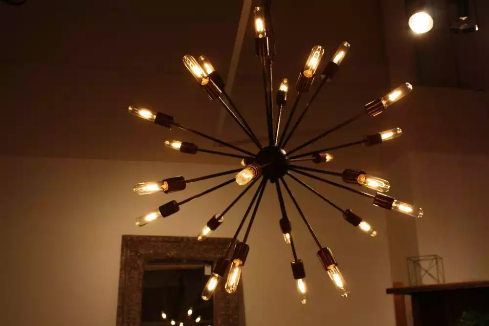 Starburst black chandelier