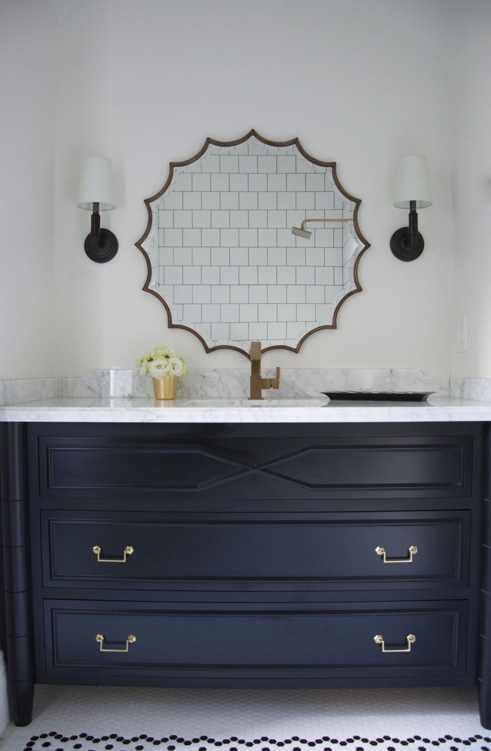 Statement mirror sunburst shape