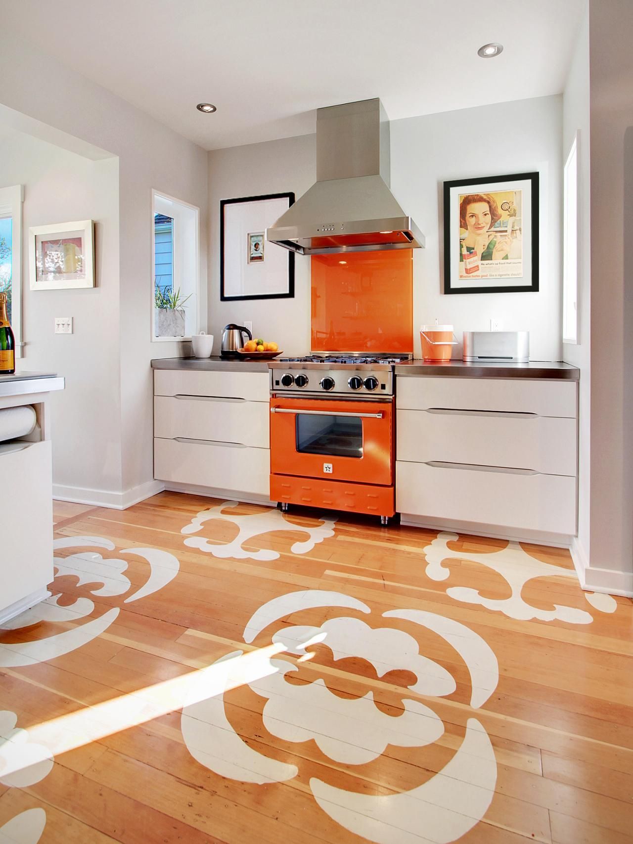 Stencil the kitchen floor