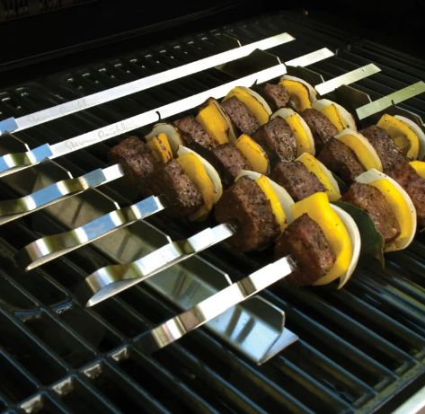 Steven Raichlen Stainless Steel Kabob Rack WBBQ Skewers Set Of 6