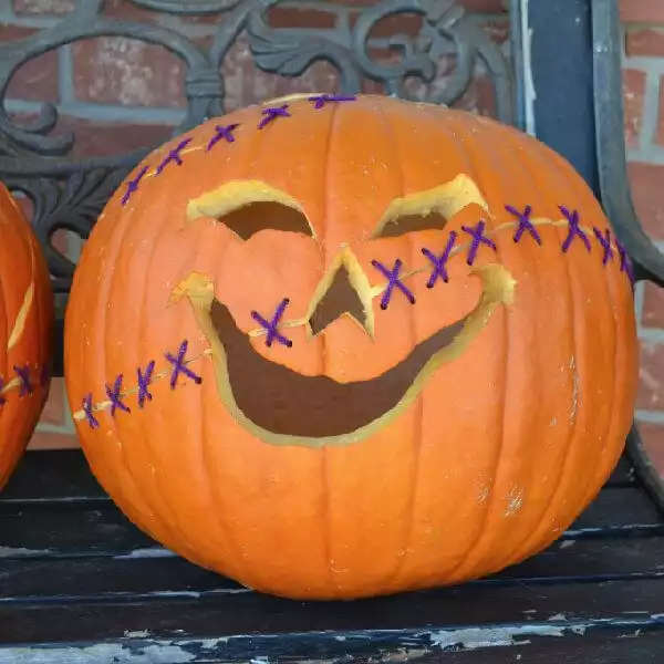 Stitched up jack o lantern