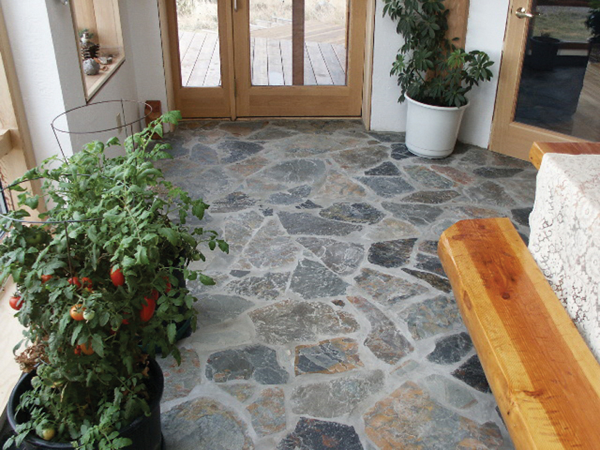 Stone floor patchwork