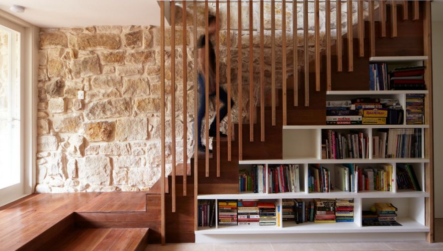 Storage and staircase wall design