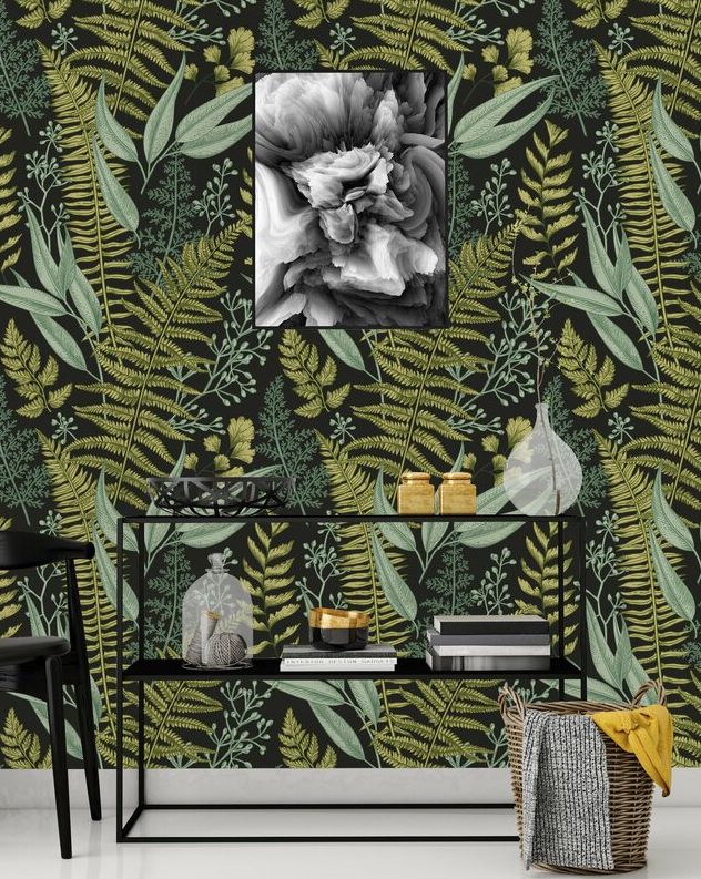 Stowmarket Botanical Ferns Peel and Stick Wallpaper Panel