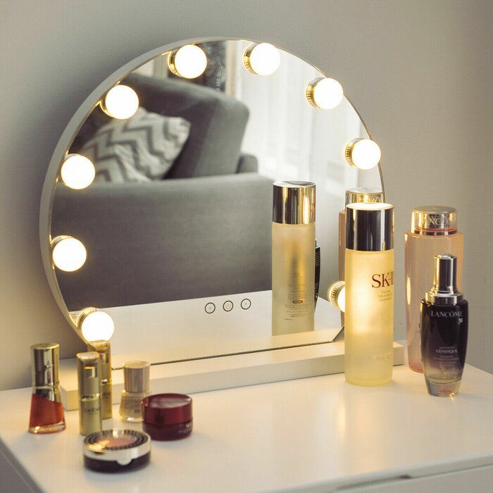 Strawser Beveled Lighted Makeup Vanity Mirror