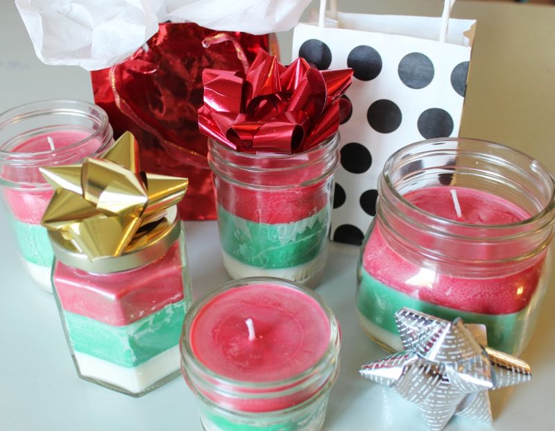 Striped Multi-Scented Christmas Candles