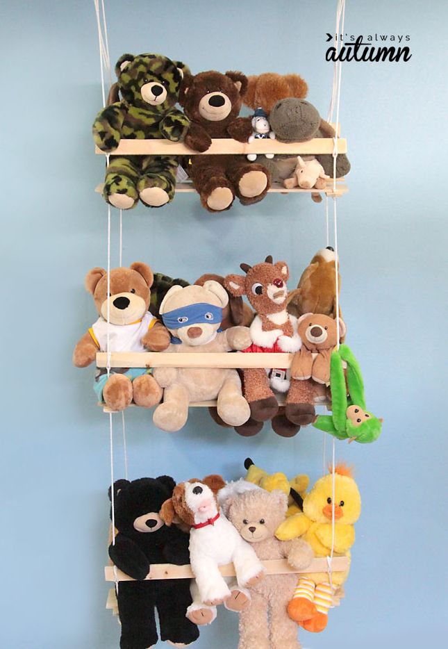 Stuffed animal storage for play room