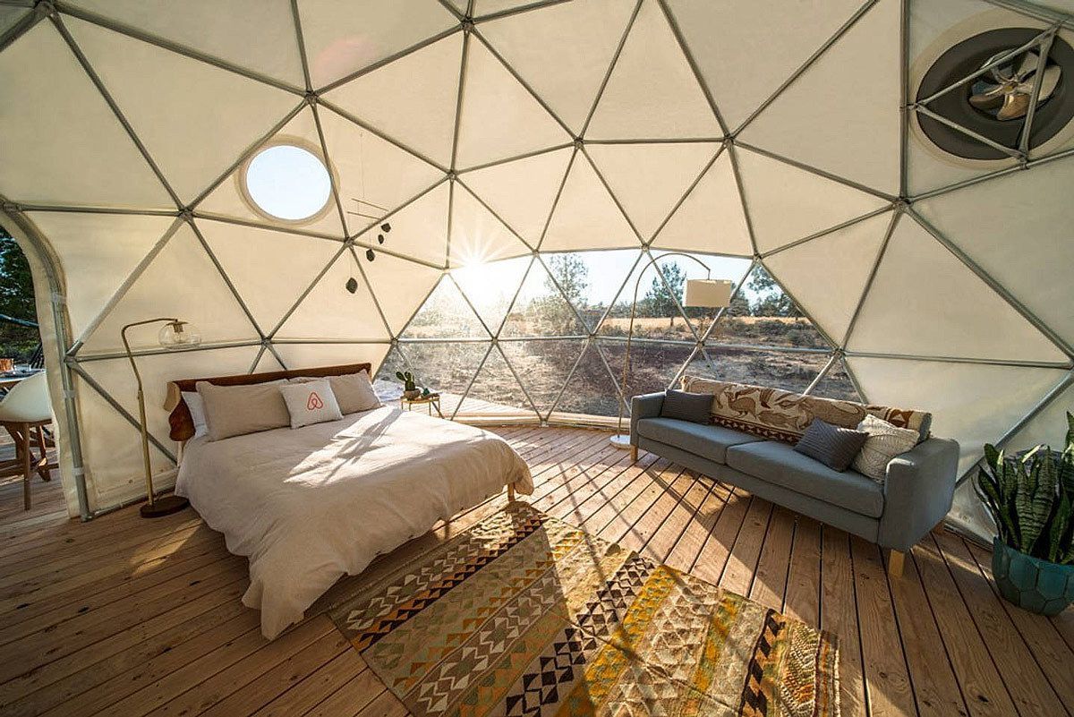 Stylish Geodesic Dome Bedroom