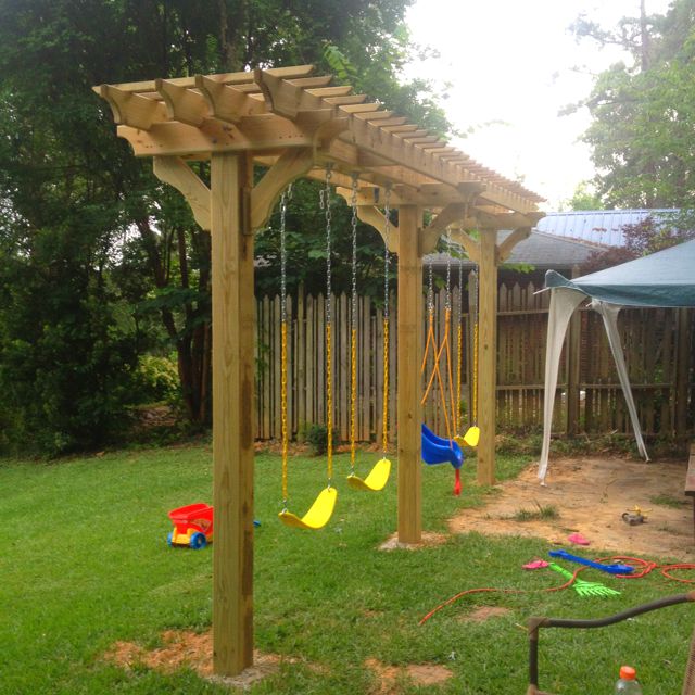 Swing set pergola