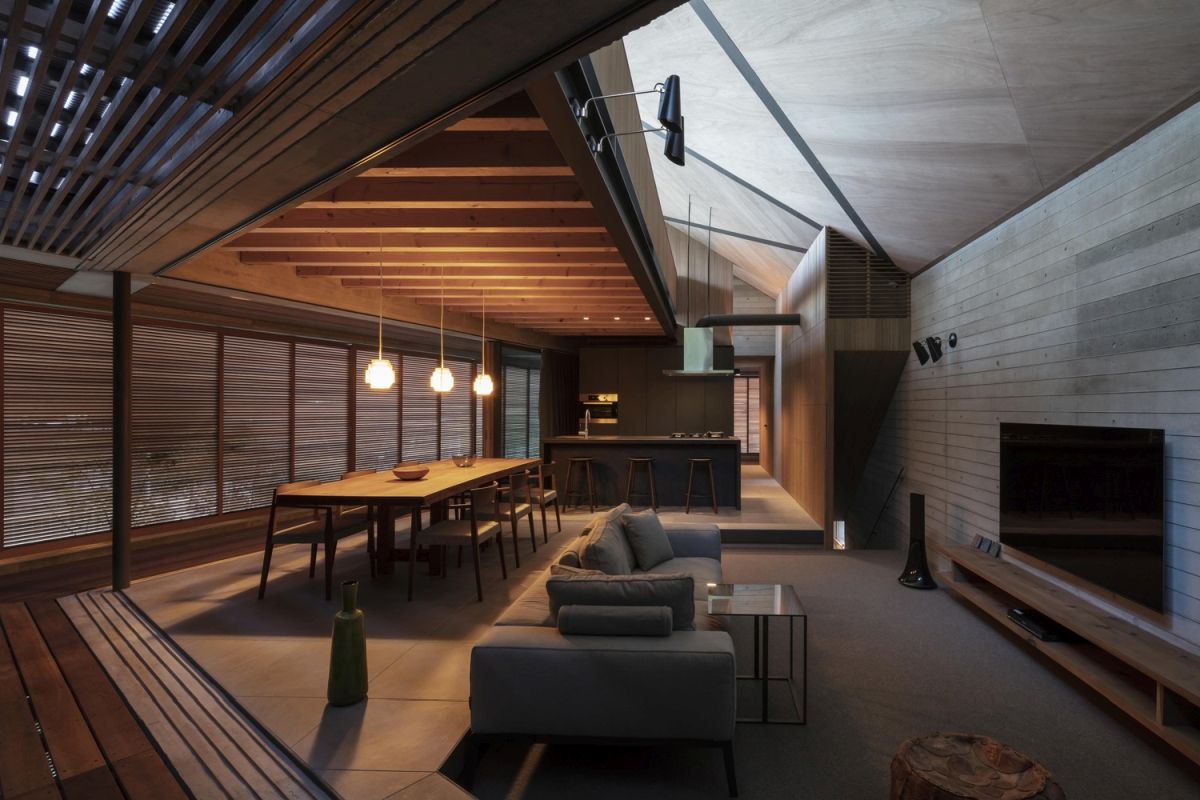 T Square Design Associates japanese house with a modern design dining and living