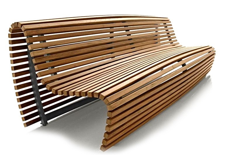TEak curved bench