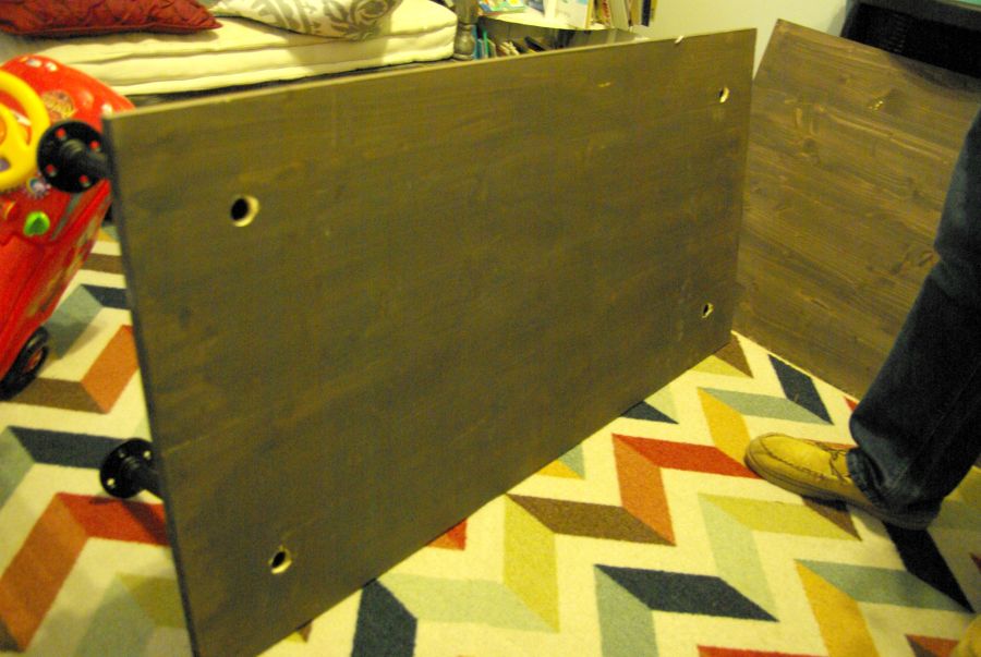 TV stand holes for legs test