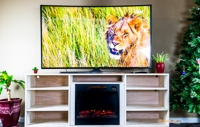 TV stand with fireplace