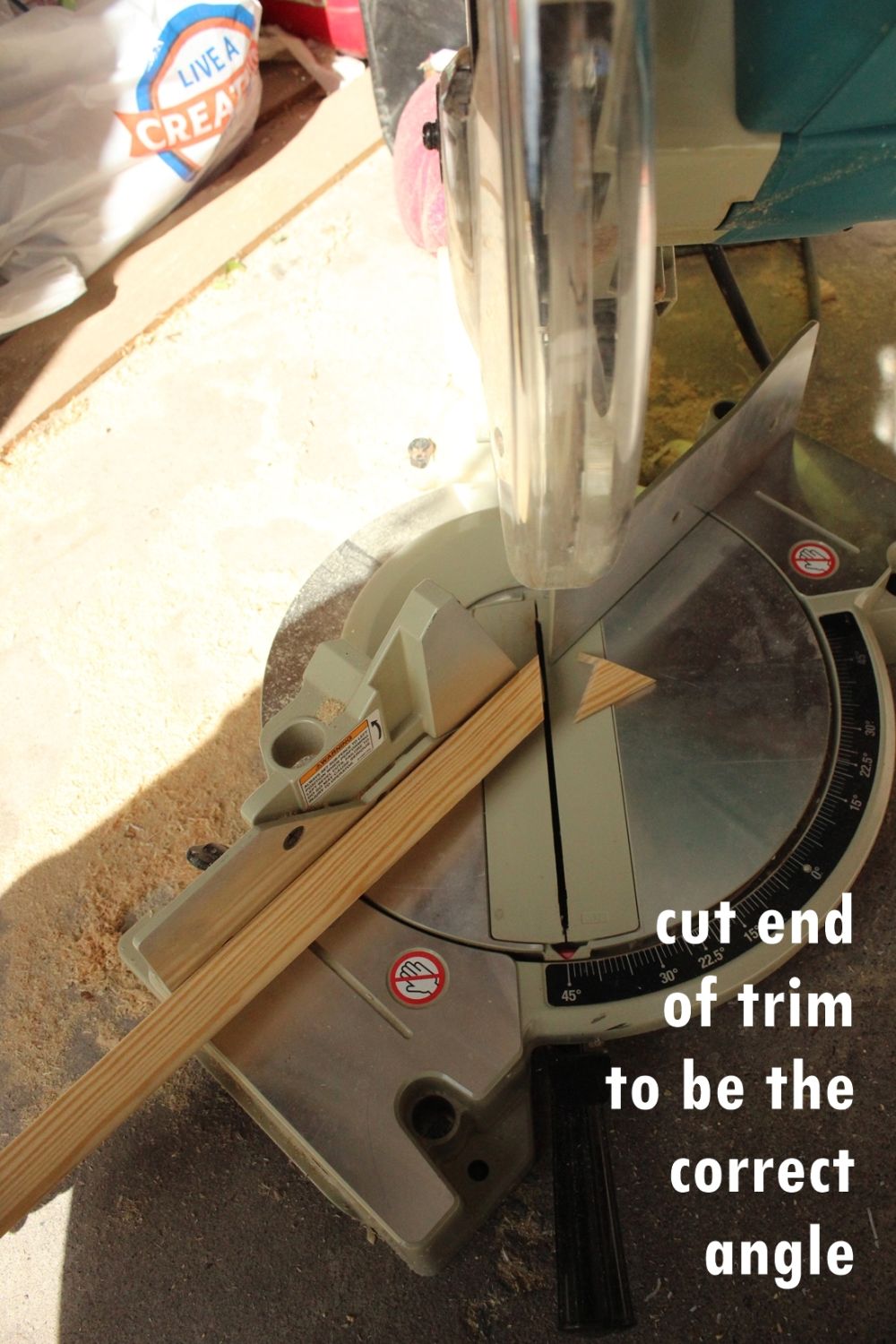 Take your trim piece to your miter saw