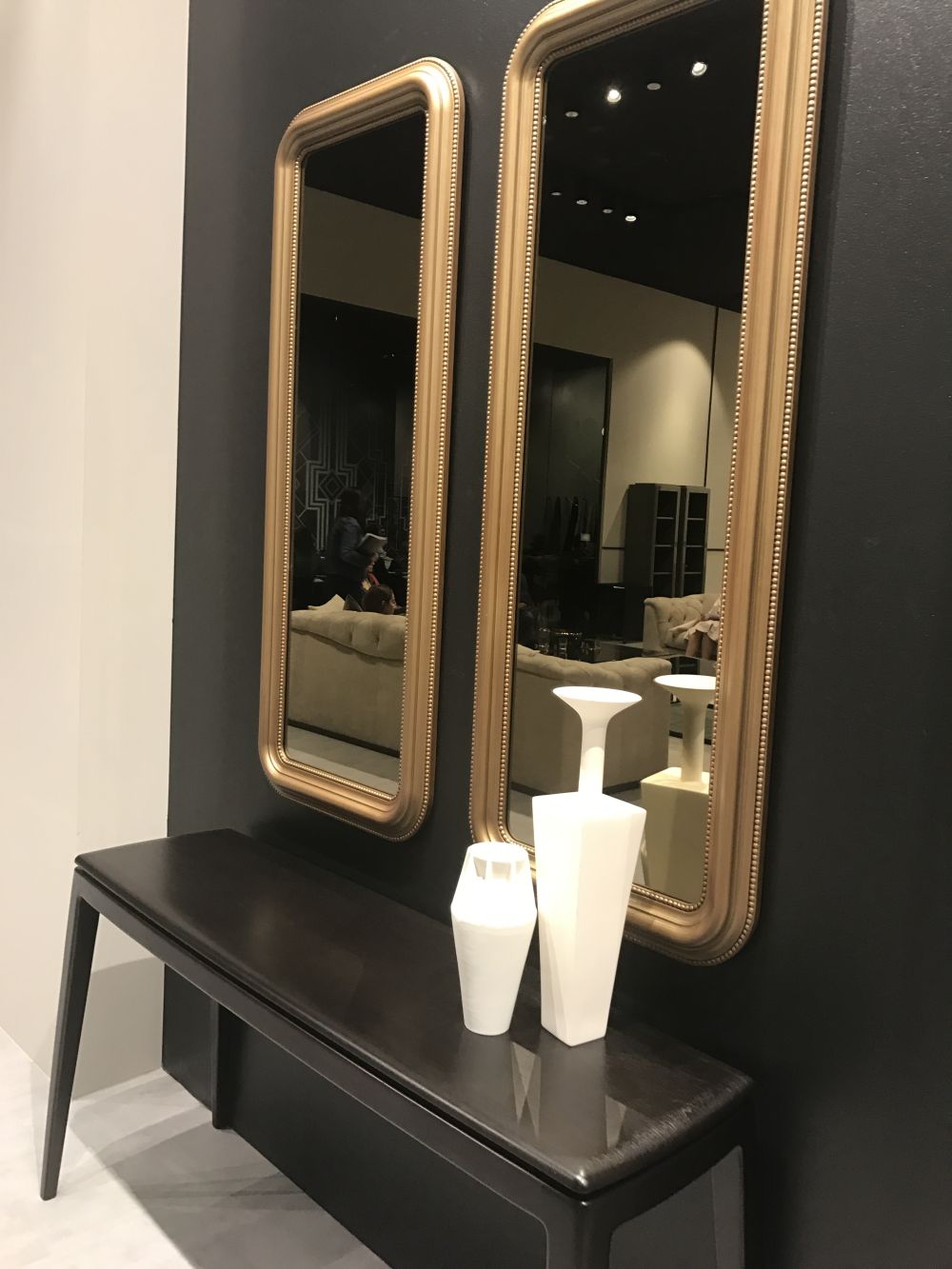 Tall gold framed mirrors for entryway