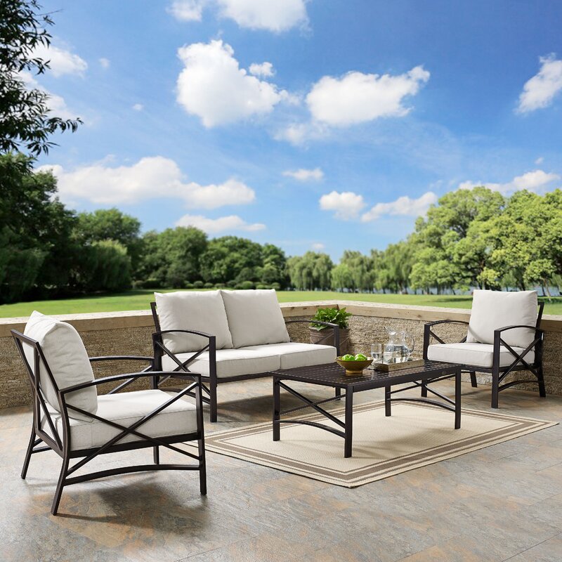 Tarpley 4 Piece Sofa Seating Group with Cushions