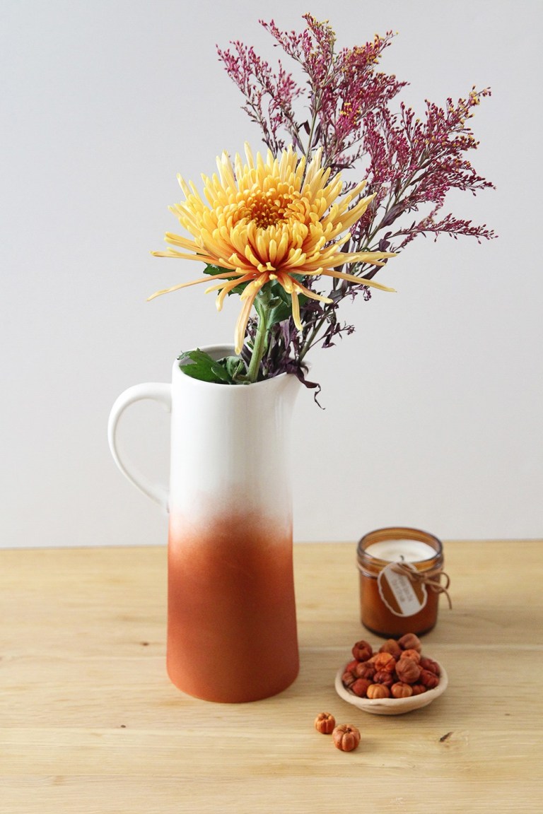 Fall Craft Pitcher of Flowers