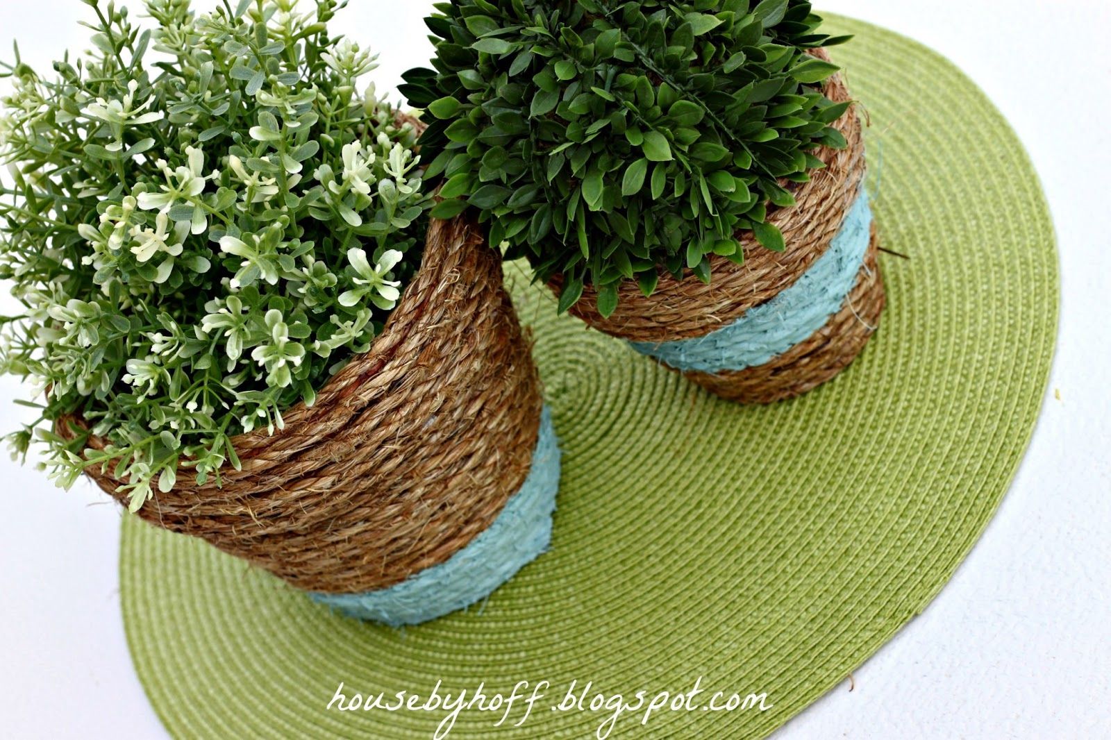 Terracotta pots Rope wrapped