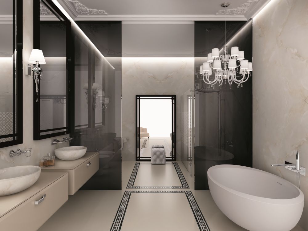 Teuco bathroom with a beautiful floor