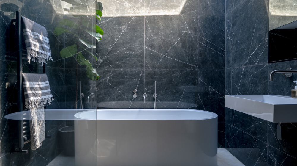 The Early Risers Interior Design marble bathroom