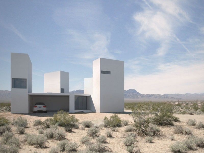 The Four Eyes House in desert