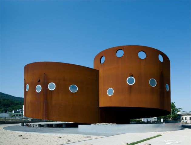 The Fukura Port in Japan corten Material