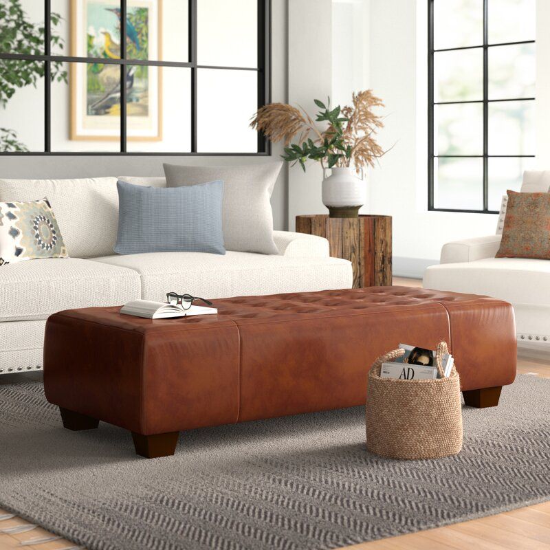 The Gendron leather ottoman table