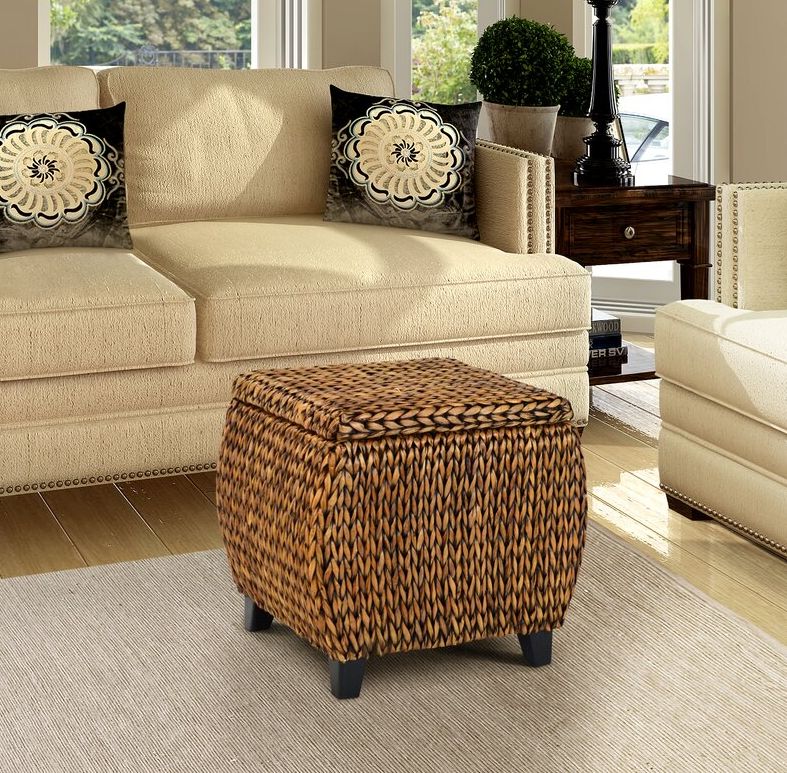 The Northside ottoman with a woven design