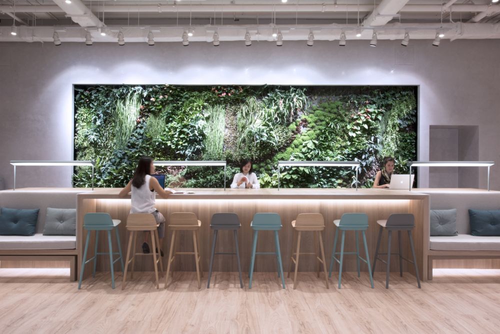 The Work Project Coworking Offices – Hong Kong with Vertical Garden