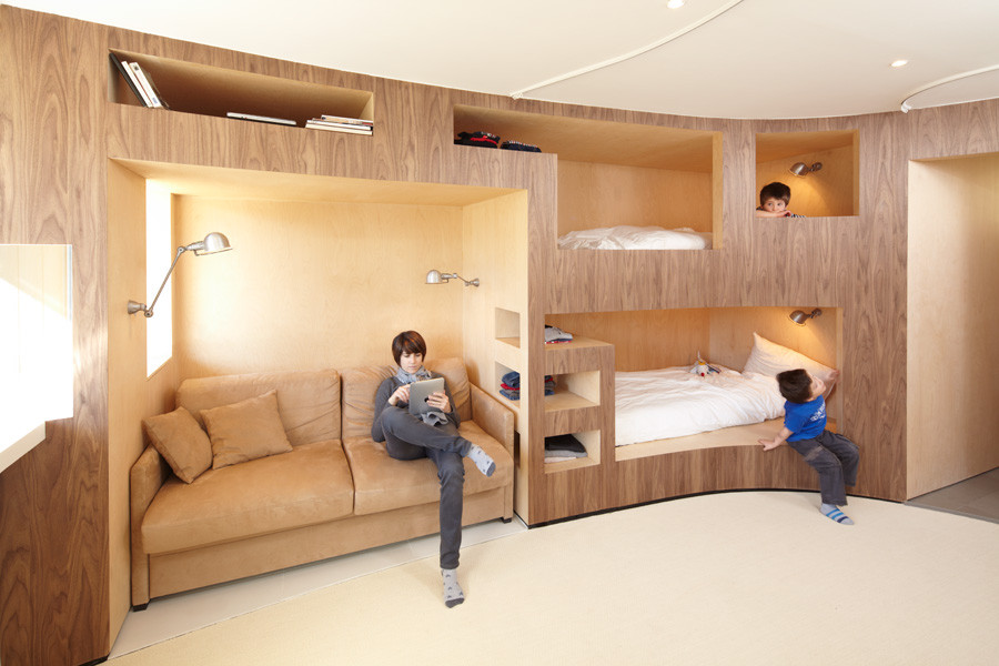 The cabin with built in bunk beds